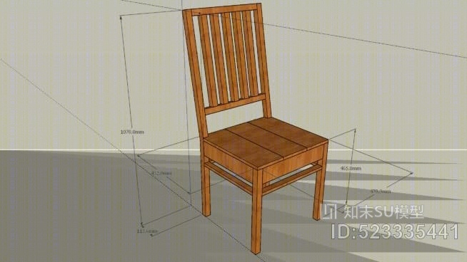 木椅SU模型下载【ID:523335441】