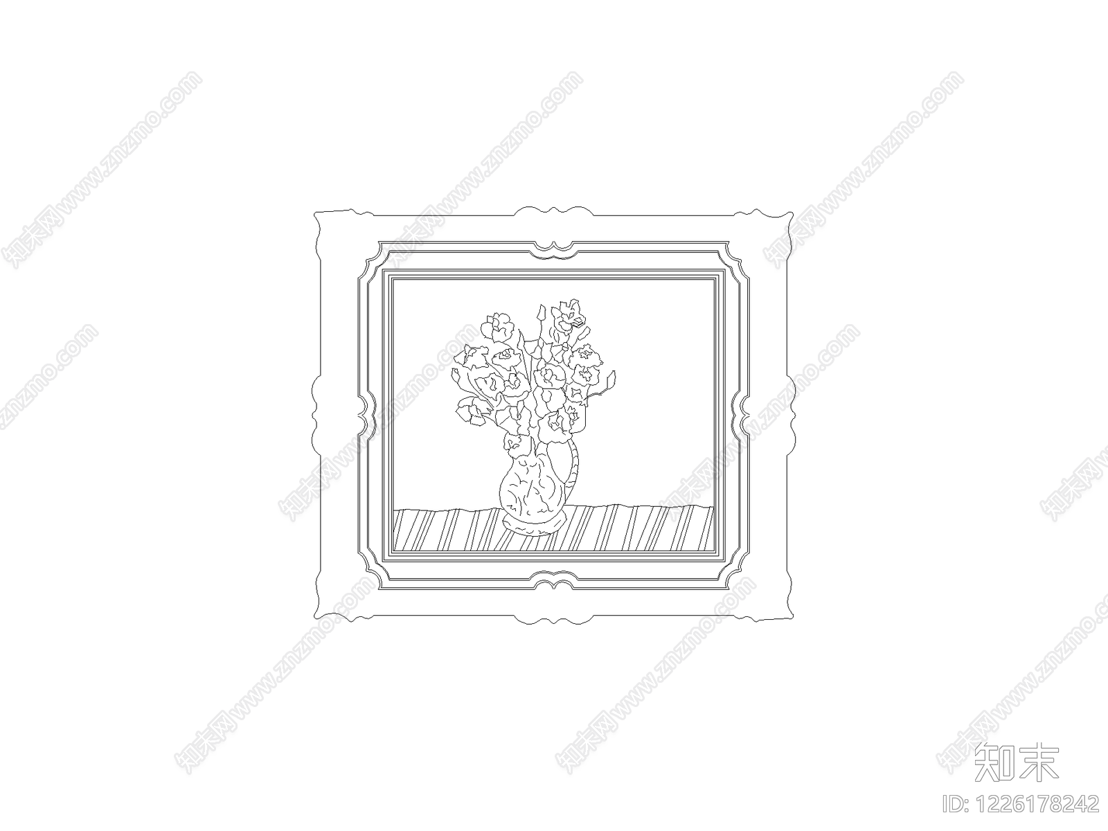 挂画cad施工图下载【ID:1226178242】