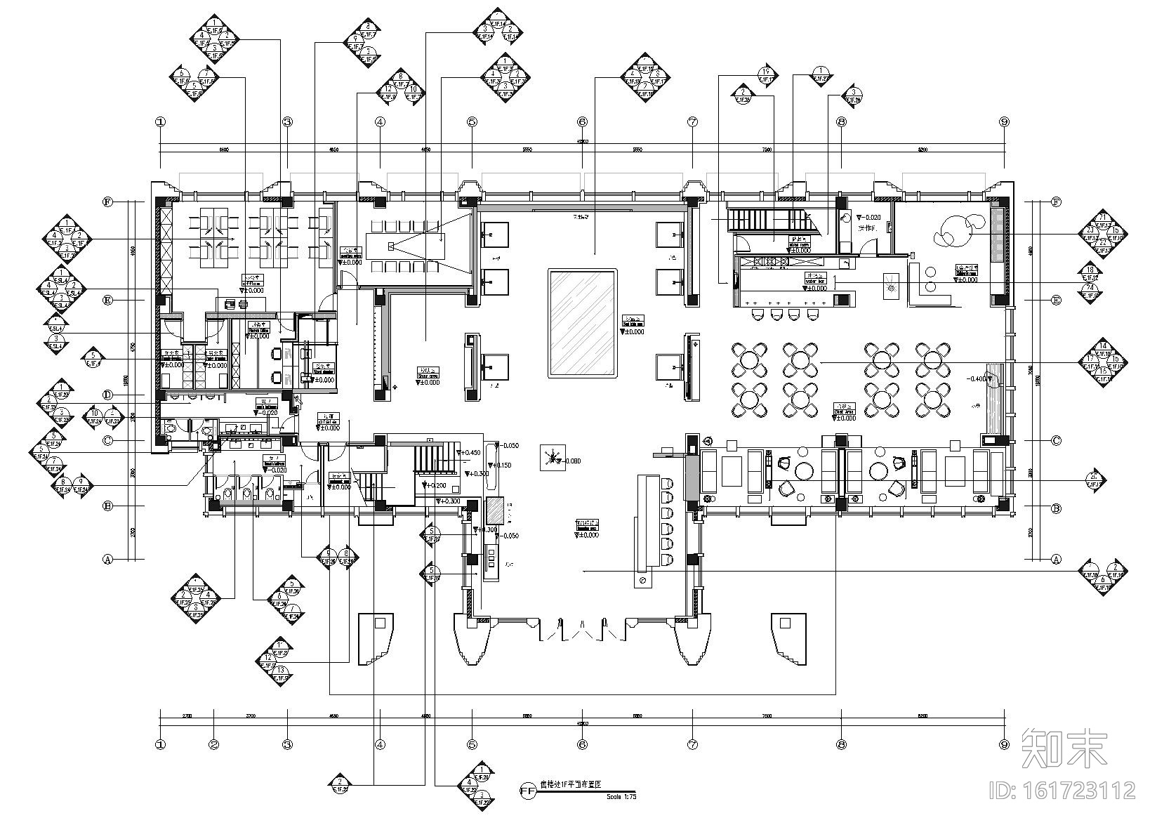 [江苏]​南京中建国熙台售楼中心装饰施工图cad施工图下载【ID:161723112】