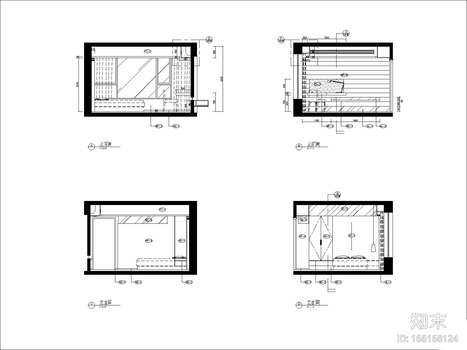 [上海]梁志天—上海东方曼哈頓样板房施工图丨施工图+实...cad施工图下载【ID:166168124】