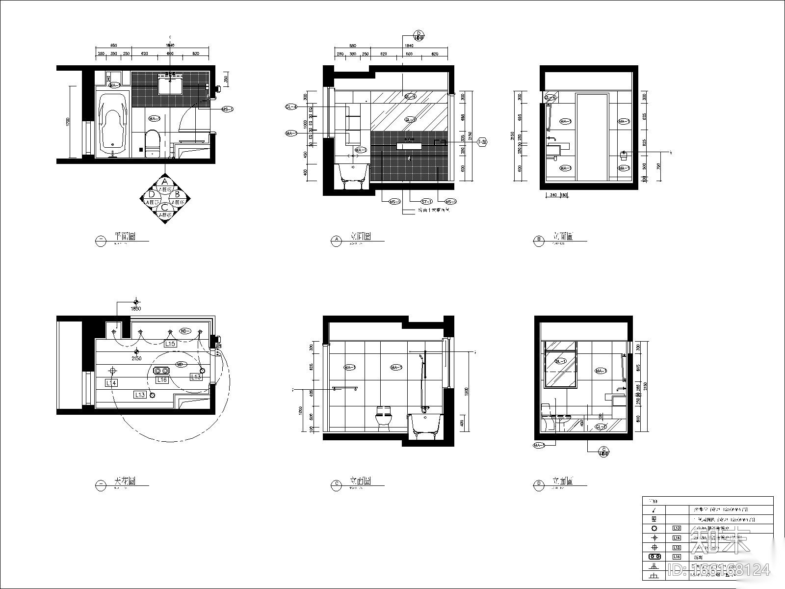 [上海]梁志天—上海东方曼哈頓样板房施工图丨施工图+实...cad施工图下载【ID:166168124】