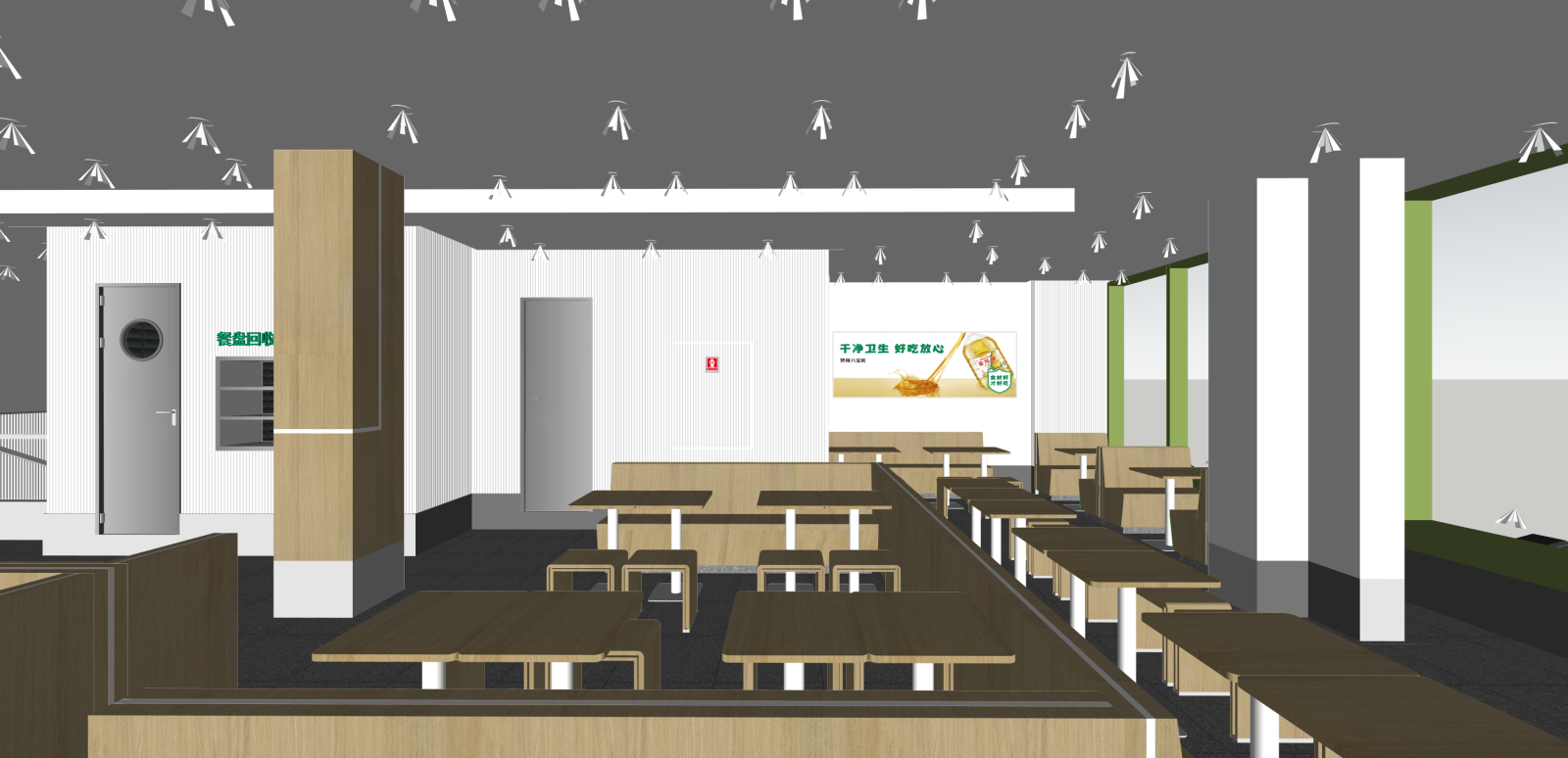现代快餐店SU模型下载【ID:1216036781】
