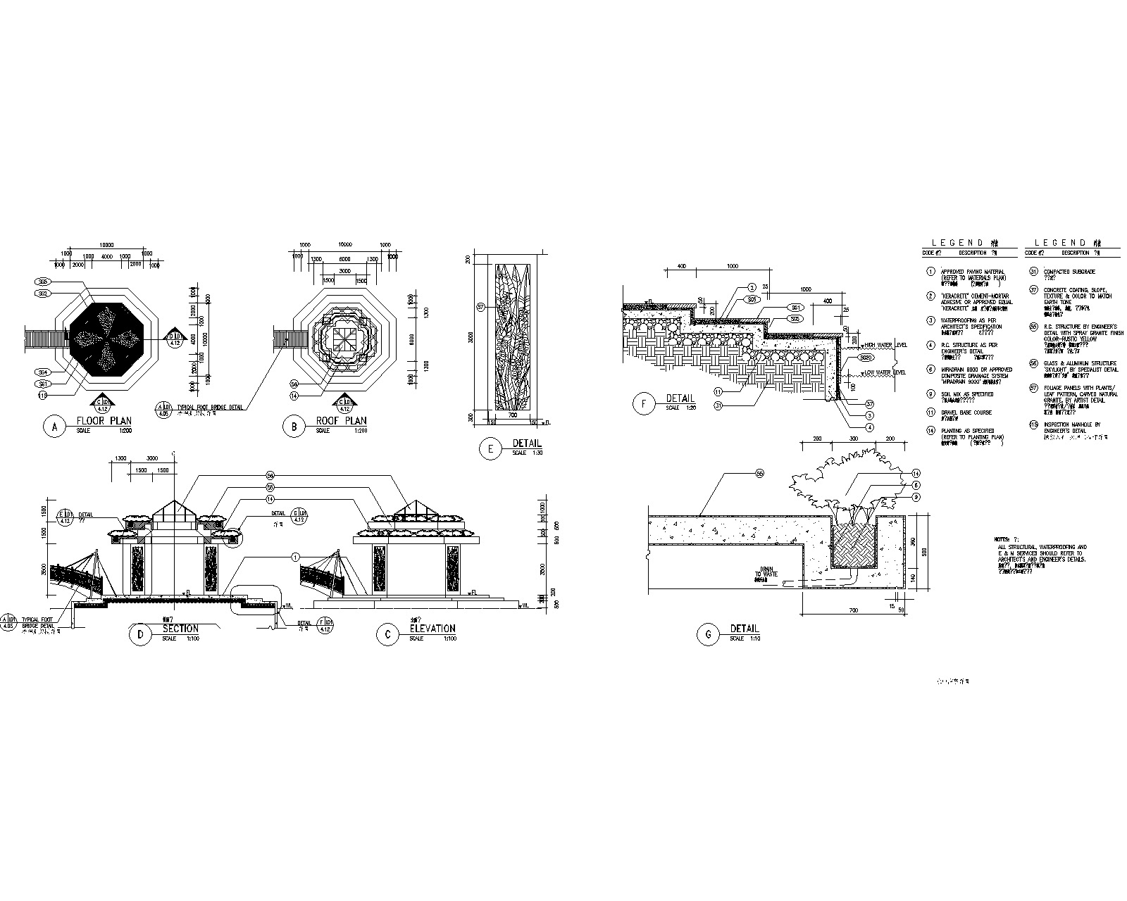 精选景观亭廊施工图（25套）cad施工图下载【ID:160740136】