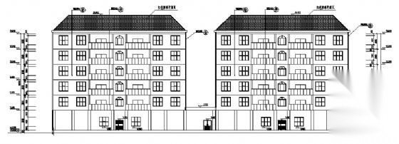 益阳市某小区六层商住楼建筑方案图cad施工图下载【ID:149851167】