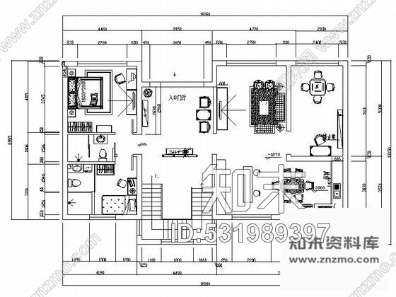 施工图双层新中式别墅室内装修图cad施工图下载【ID:531989397】