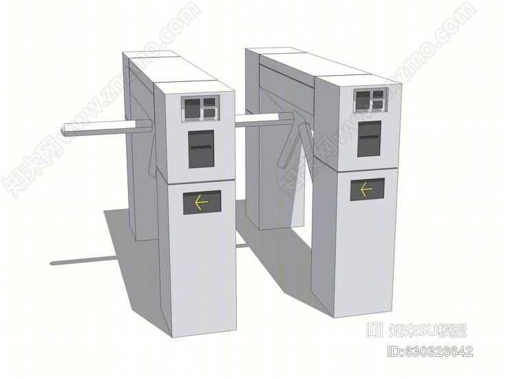 人行摆闸SU模型下载【ID:630326642】