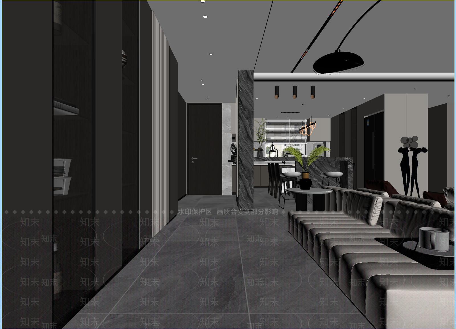 现代客餐厅3D模型下载【ID:1214791585】