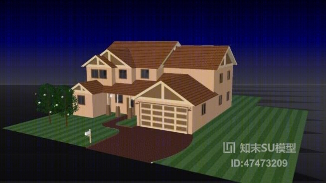 独栋别墅SU模型下载【ID:218026337】