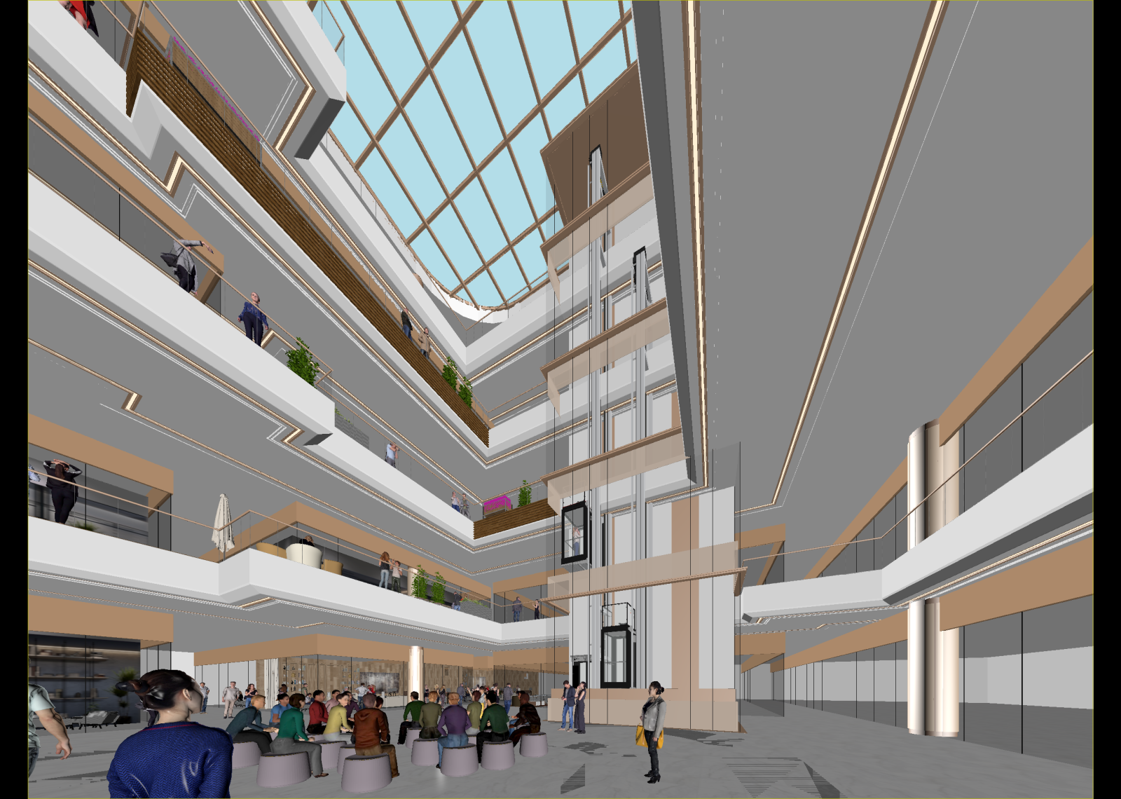 现代中庭3D模型下载【ID:1214576199】