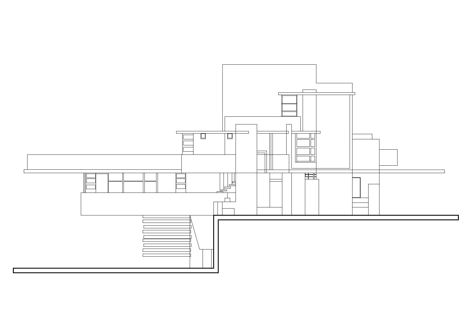 賴特流水別墅建築施工圖(cad)施工圖下載【id:151388113】