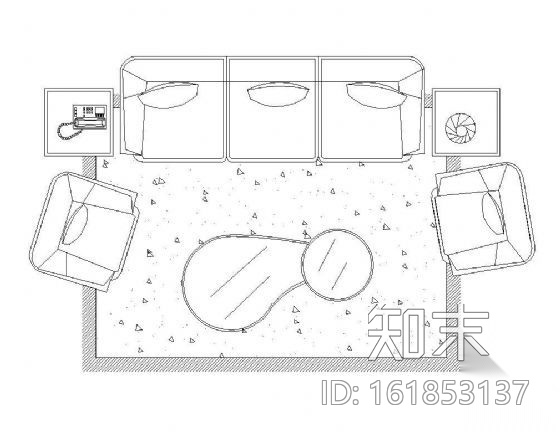 常用沙发图块cad施工图下载【ID:161853137】