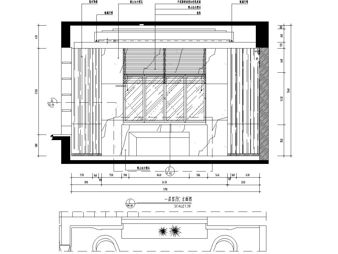 复式现代简约别墅室内装饰施工图+效果图cad施工图下载【ID:160060126】