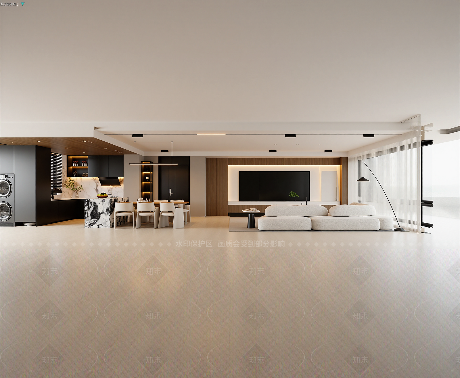 现代客餐厅3D模型下载【ID:1214563196】