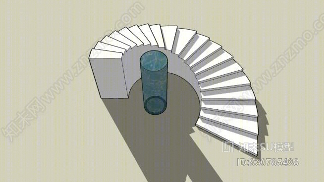 整体螺旋楼梯SU模型下载【ID:930785488】