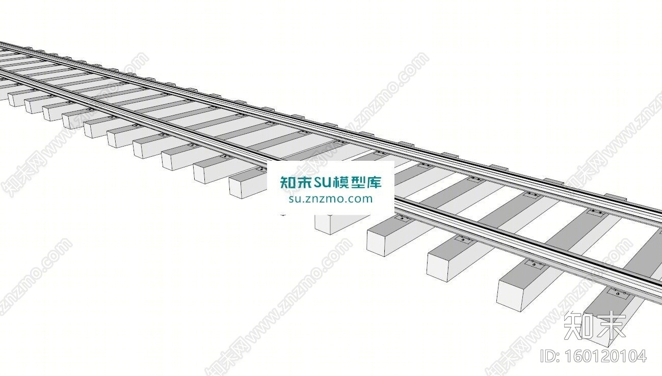 火车铁轨SU模型下载【ID:160120104】