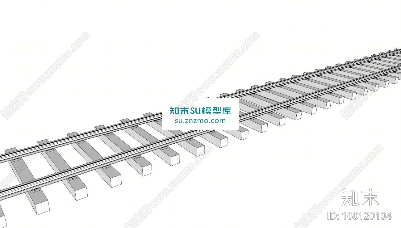 火车铁轨SU模型下载【ID:160120104】