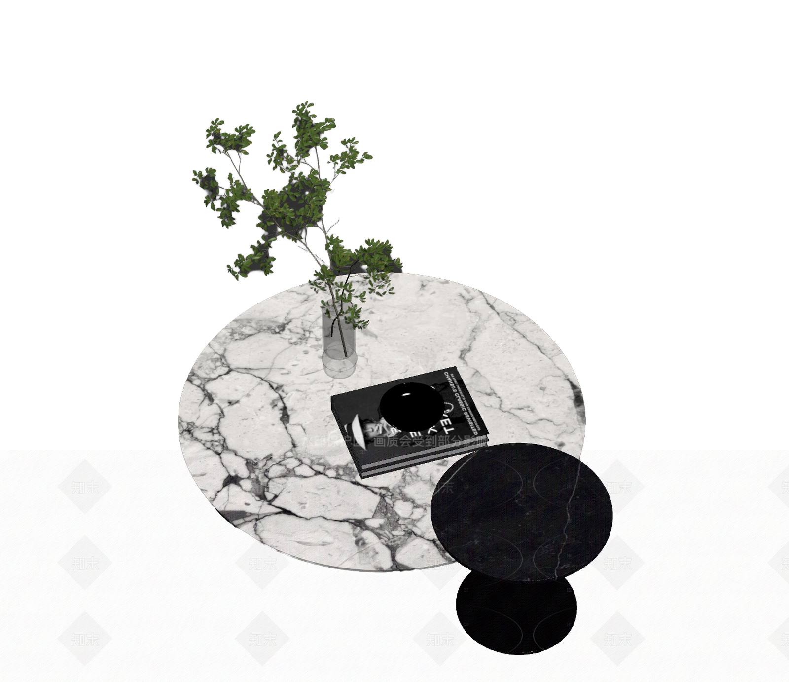 大理石茶几组合3D模型下载【ID:1205546945】