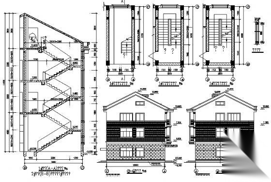 磐安县尖山镇某三层别墅B户型建筑施工图cad施工图下载【ID:149919161】