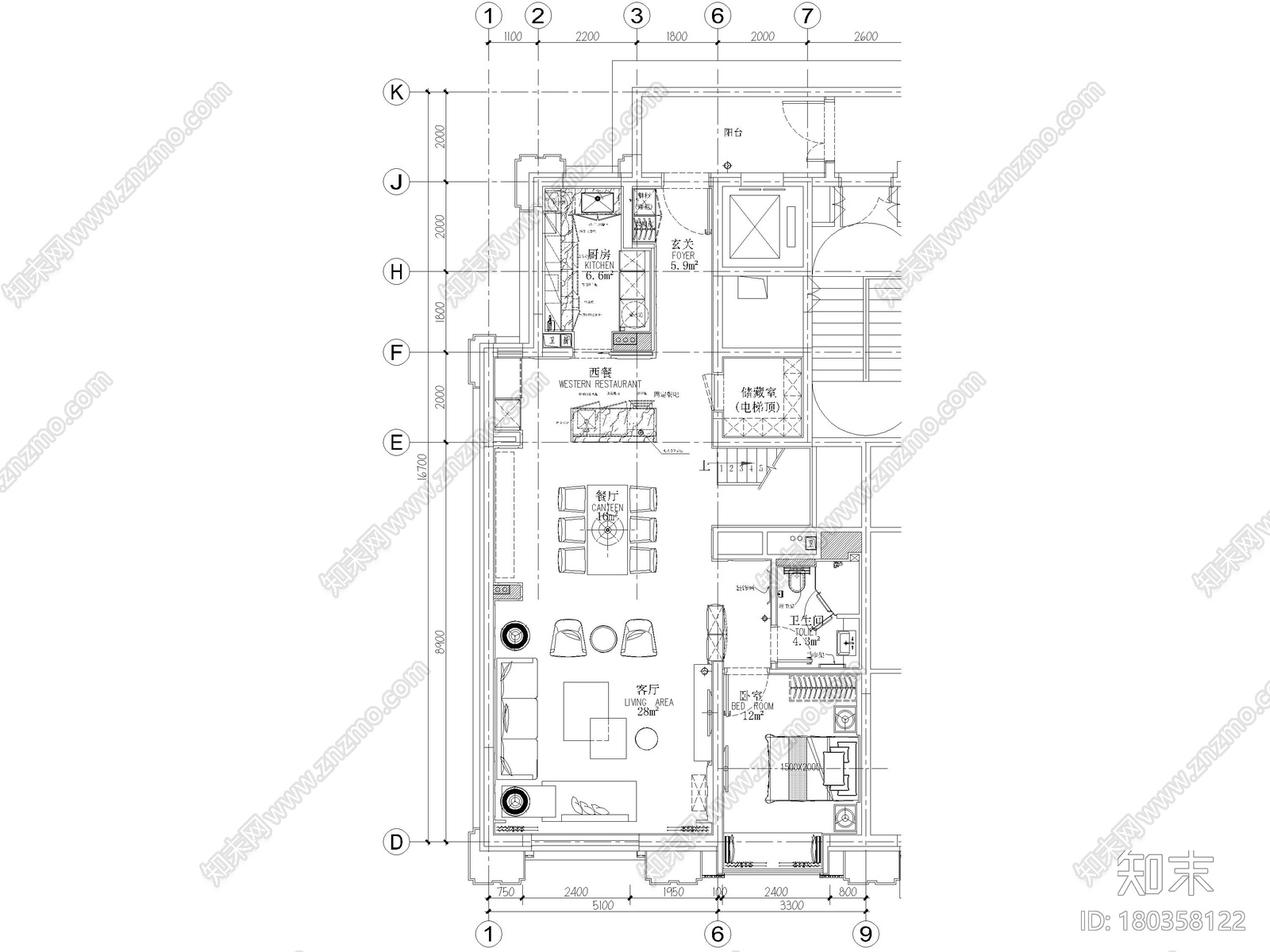 [北京]丰台208㎡上叠三居别墅样板房施工图cad施工图下载【ID:180358122】