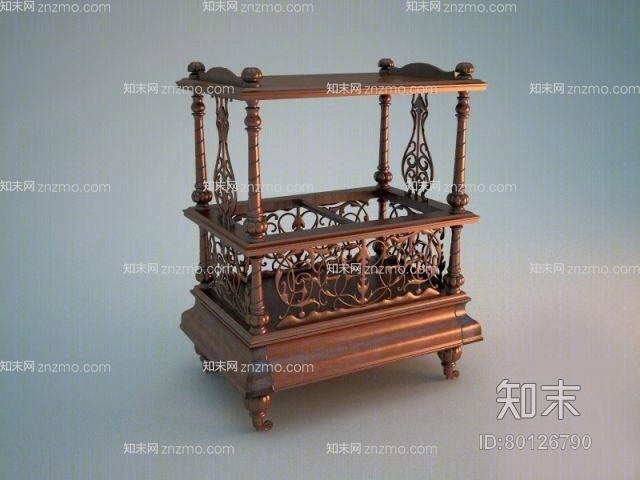 原木色方型木艺置物架3D模型下载【ID:80126790】