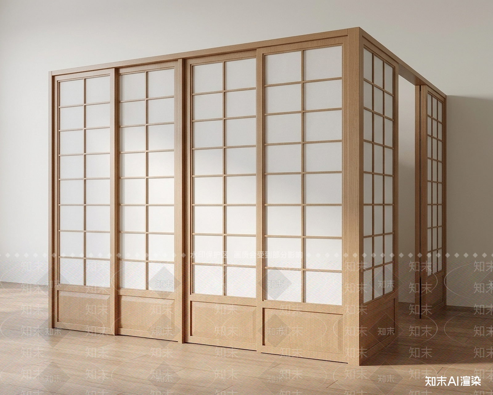 日式推拉门其他架子3D模型下载【ID:1227326681】