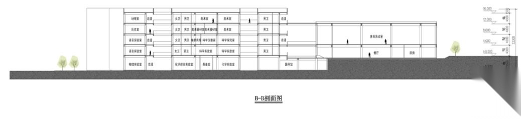 [广东]现代风格九年一贯制学校建筑设计方案文本（含C...cad施工图下载【ID:151544101】