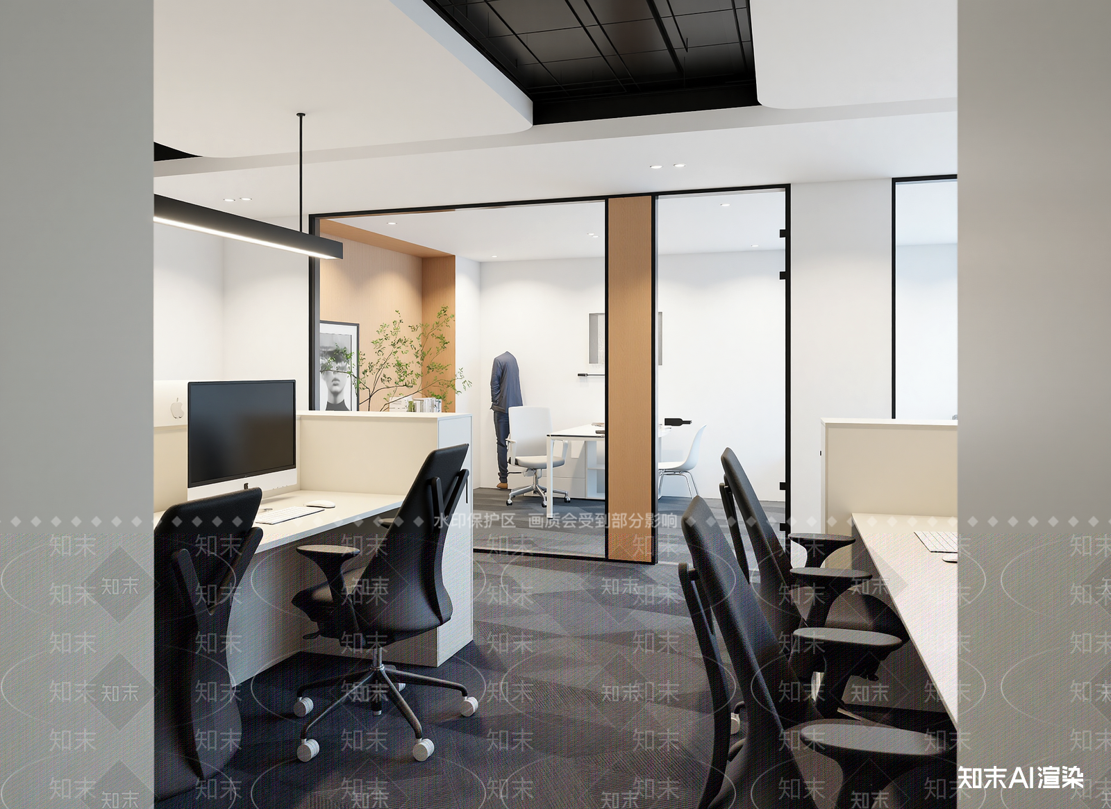现代办公区3D模型下载【ID:1214804638】