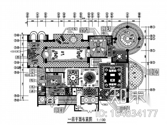 [上海]豪华古典二层别墅欧式风格样板房装修图（含效果图...cad施工图下载【ID:164834177】