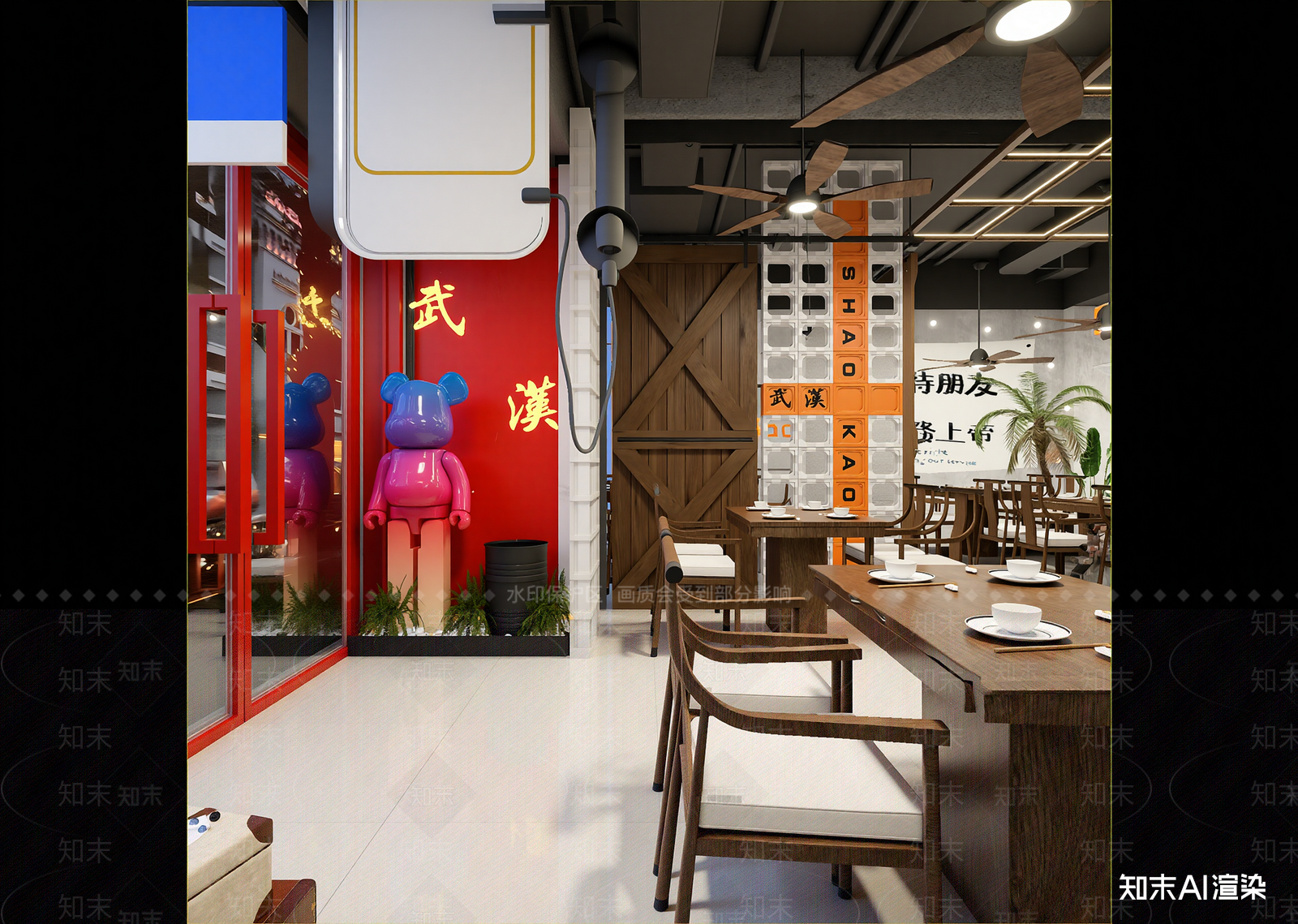 工业风咖啡厅3D模型下载【ID:1214436744】