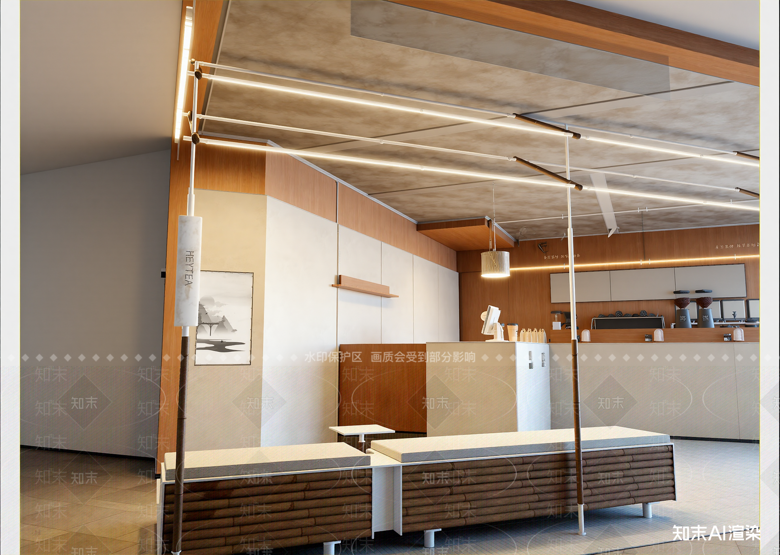 新中式咖啡厅3D模型下载【ID:1214606786】