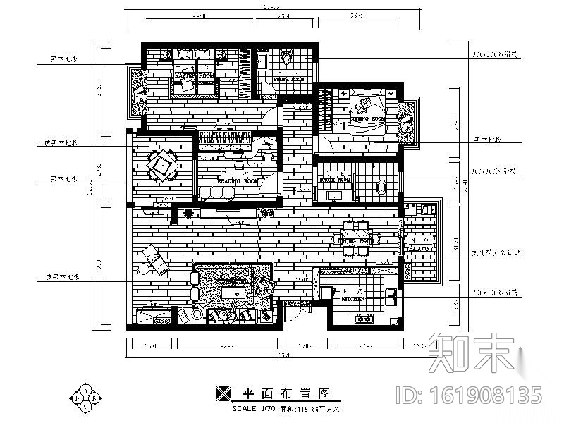 现代中式某检查院三居室内装修图（含效果）施工图下载【ID:161908135】