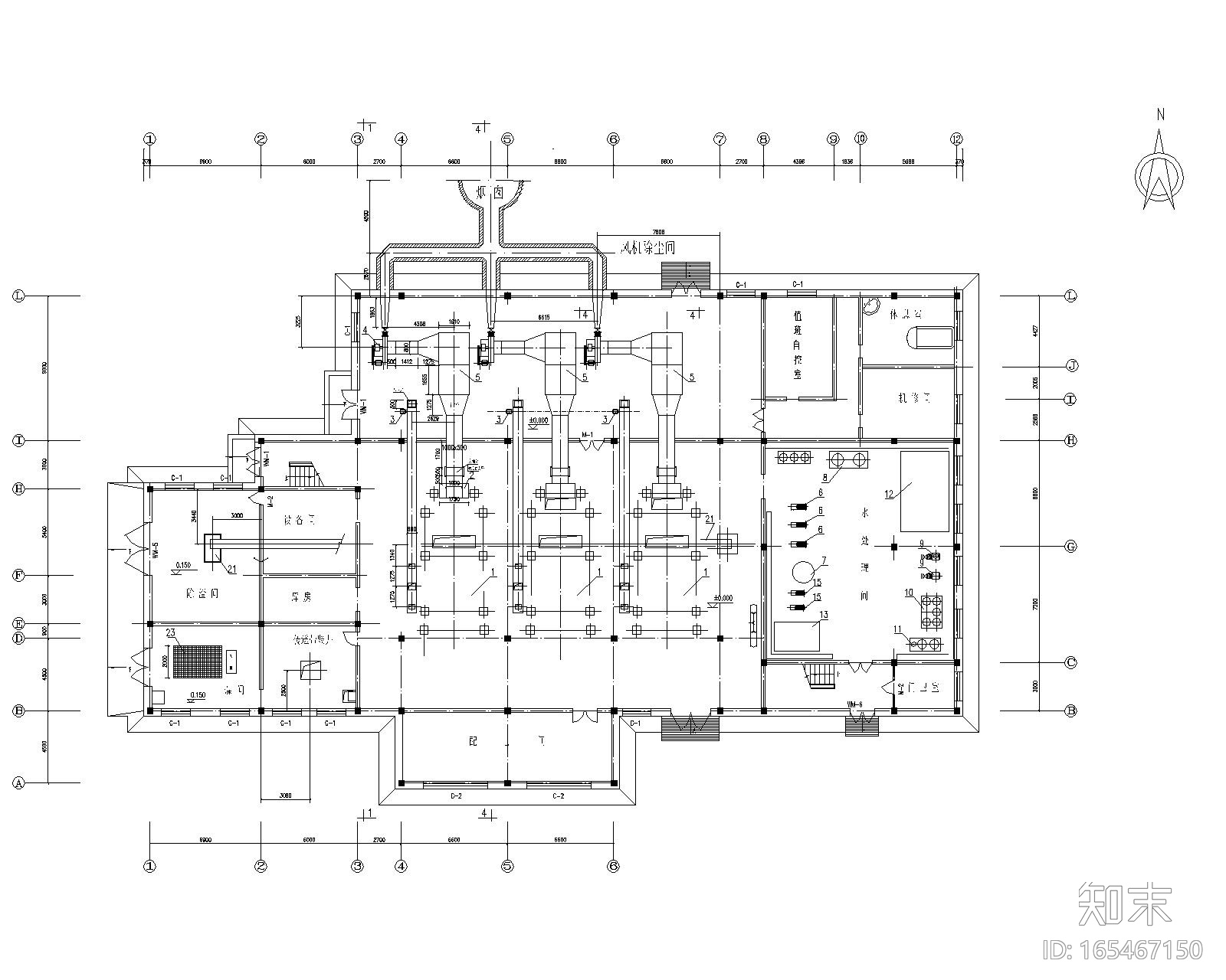 北京地区15万平米居住小区锅炉房工艺设计图cad施工图下载【ID:165467150】