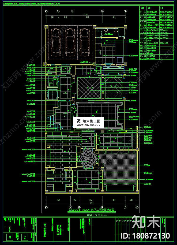 最新法式浪漫别墅室内CAD施工图cad施工图下载【ID:180872130】