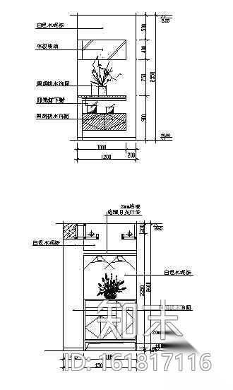 玄关图块cad施工图下载【ID:161817116】