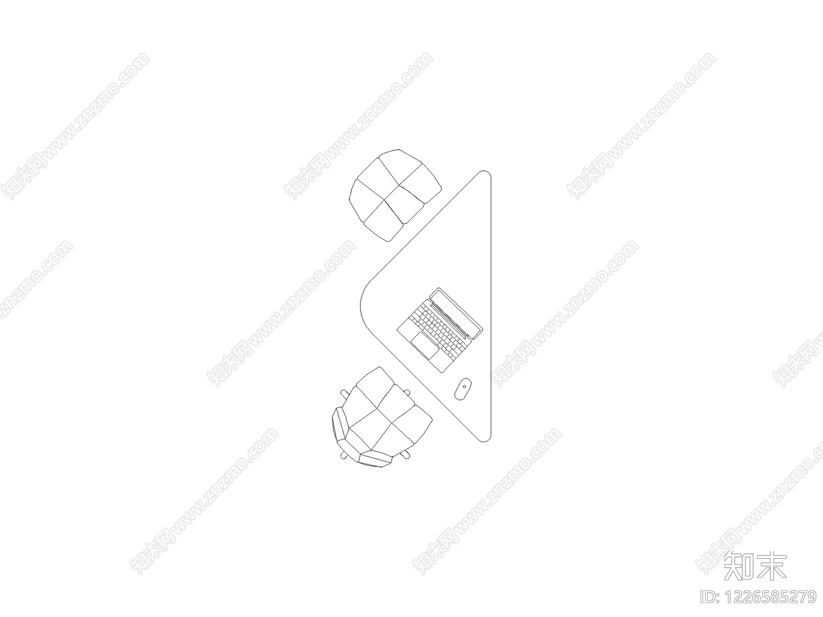 椅子cad施工图下载【ID:1226585279】