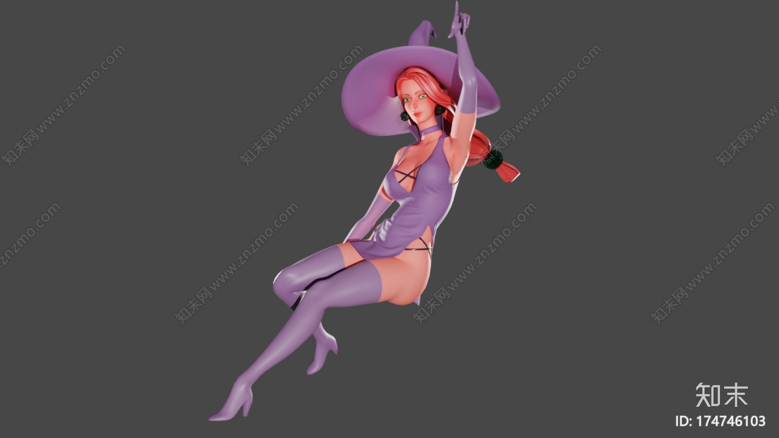 女巫-搅拌机充分操纵字符3DCG模型下载【ID:174746103】