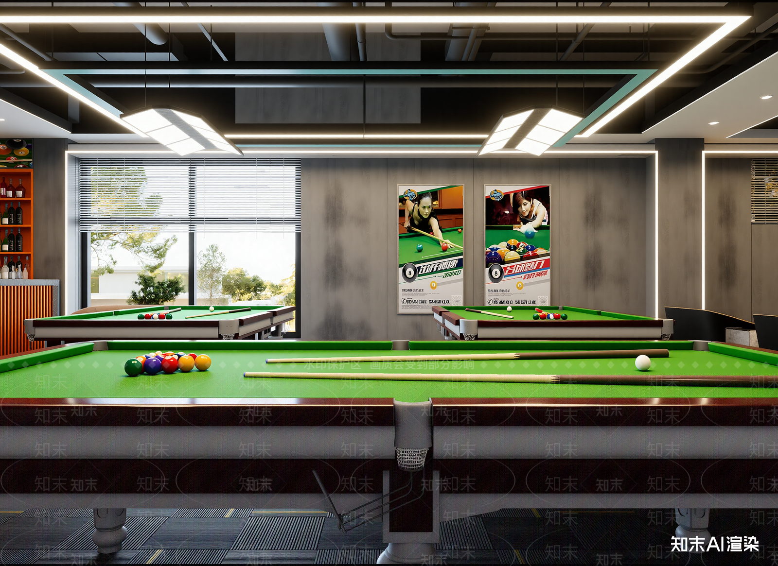 台球室3D模型下载【ID:1214032357】