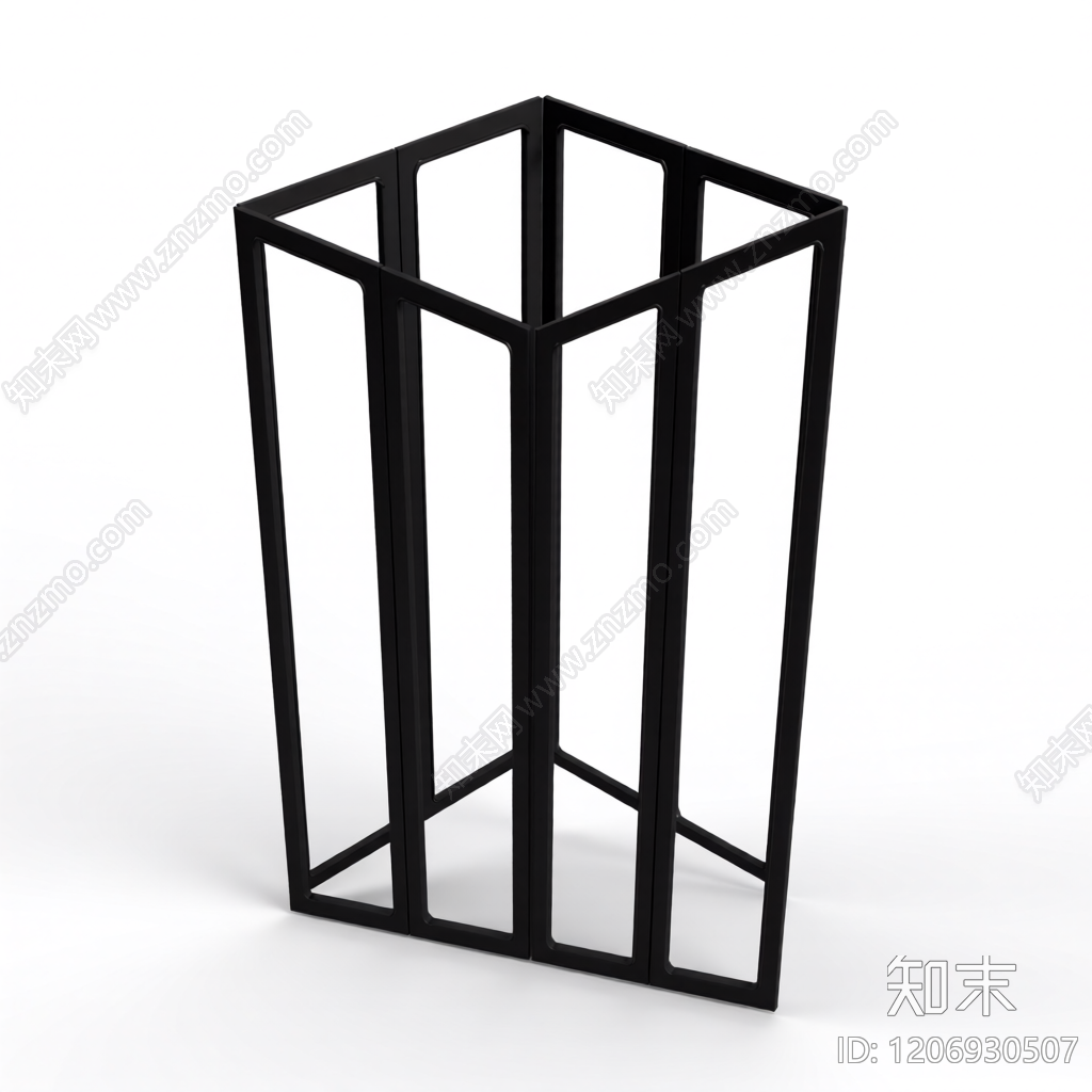 黑色折叠屏风3D模型下载【ID:1206930507】