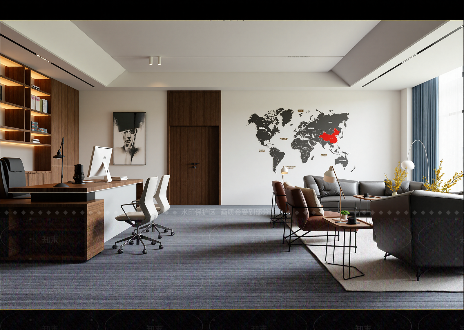 工业风办公室3D模型下载【ID:1214583406】