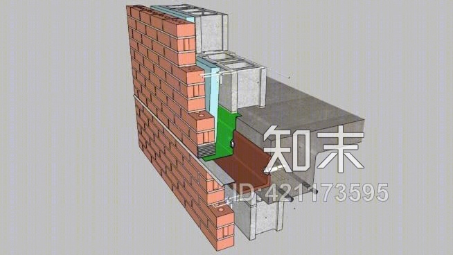 1.502砖砌块腔壁卸荷角2SU模型下载【ID:421173595】