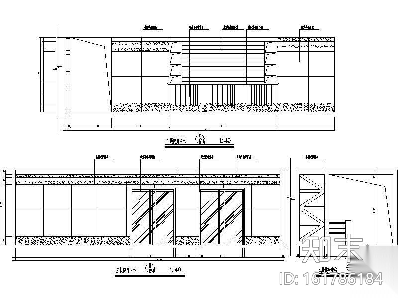 600平米健身中心装饰设计图cad施工图下载【ID:161786184】