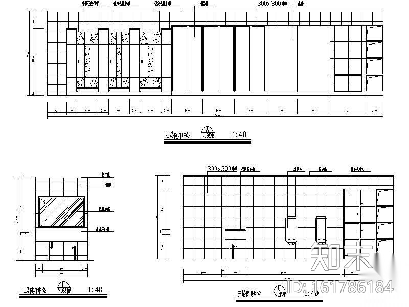 600平米健身中心装饰设计图cad施工图下载【ID:161786184】