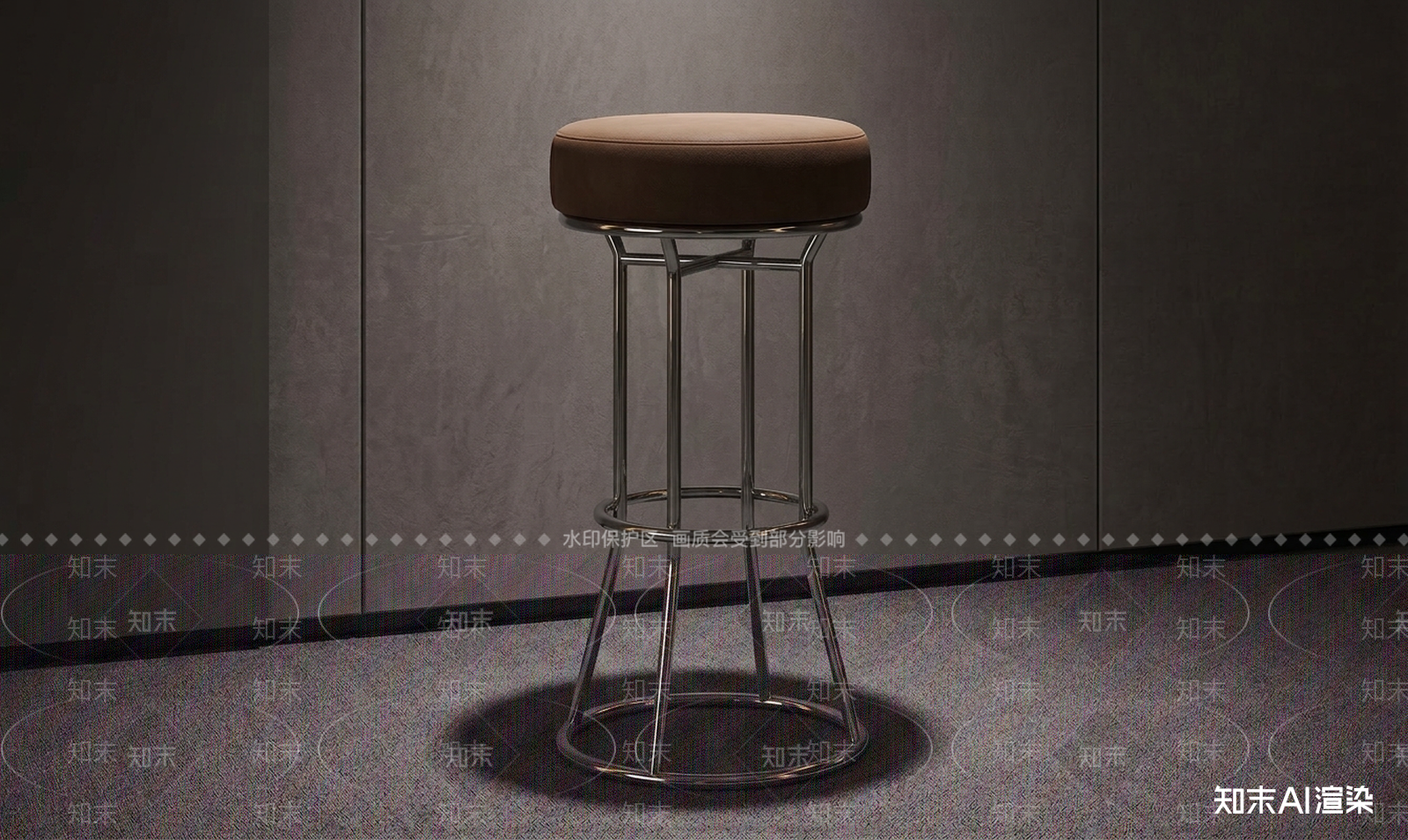 现代吧椅3D模型渲染效果图