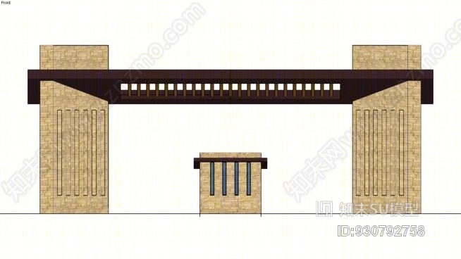 入口大门SU模型下载【ID:930792758】