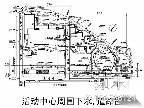 江苏省某厂区给排水总图与电缆沟图纸cad施工图下载【ID:166586124】