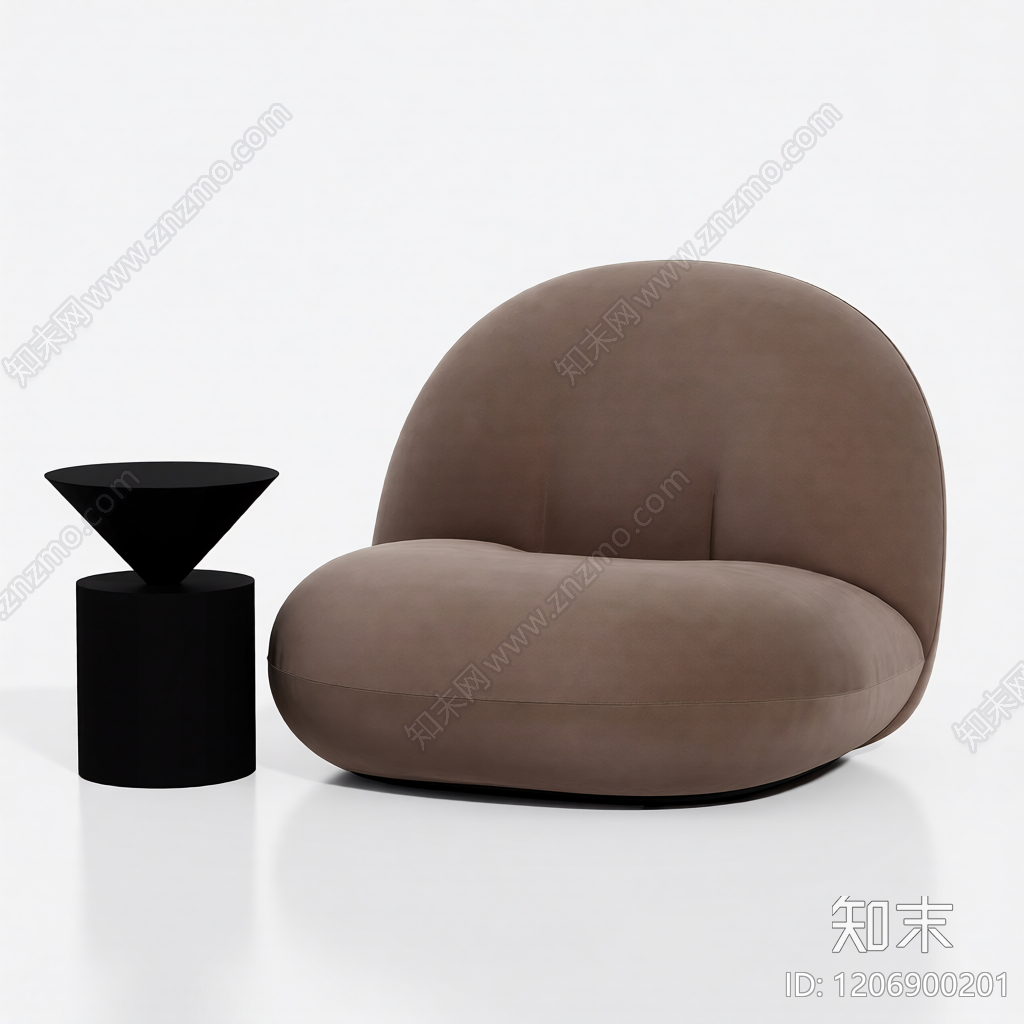 软包单人椅带边桌3D模型下载【ID:1206900201】