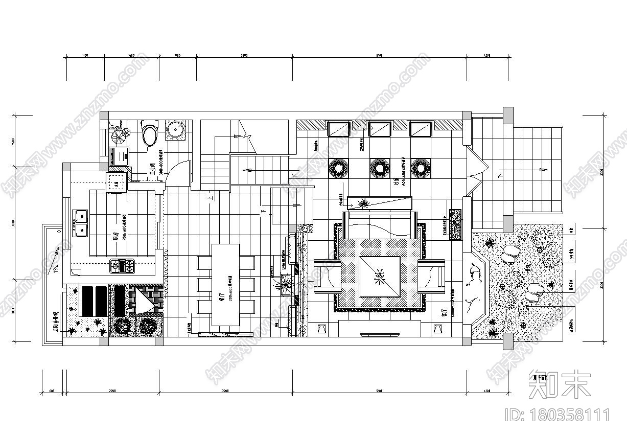 新古典风格3层二居室别墅装修施工图设计施工图下载【ID:180358111】