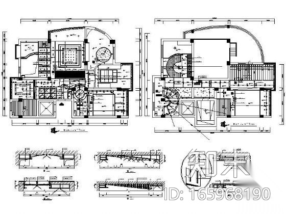 复式楼吊顶详图施工图下载【ID:165968190】