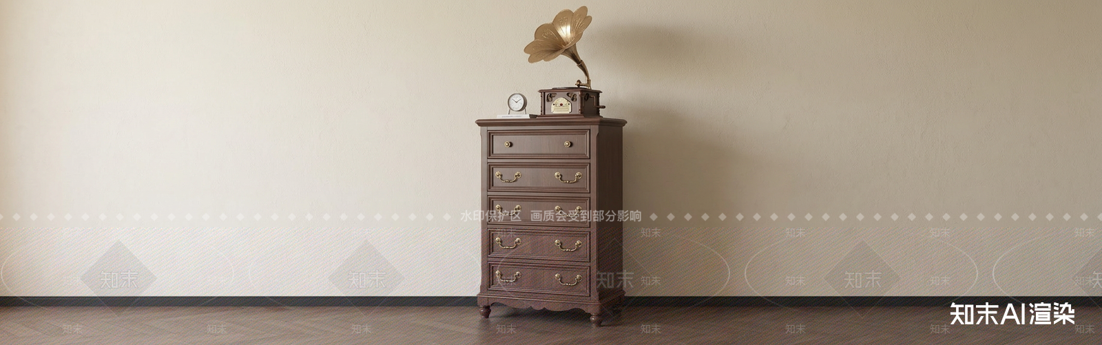 深色木质斗柜斗柜3D模型下载【ID:1227256069】