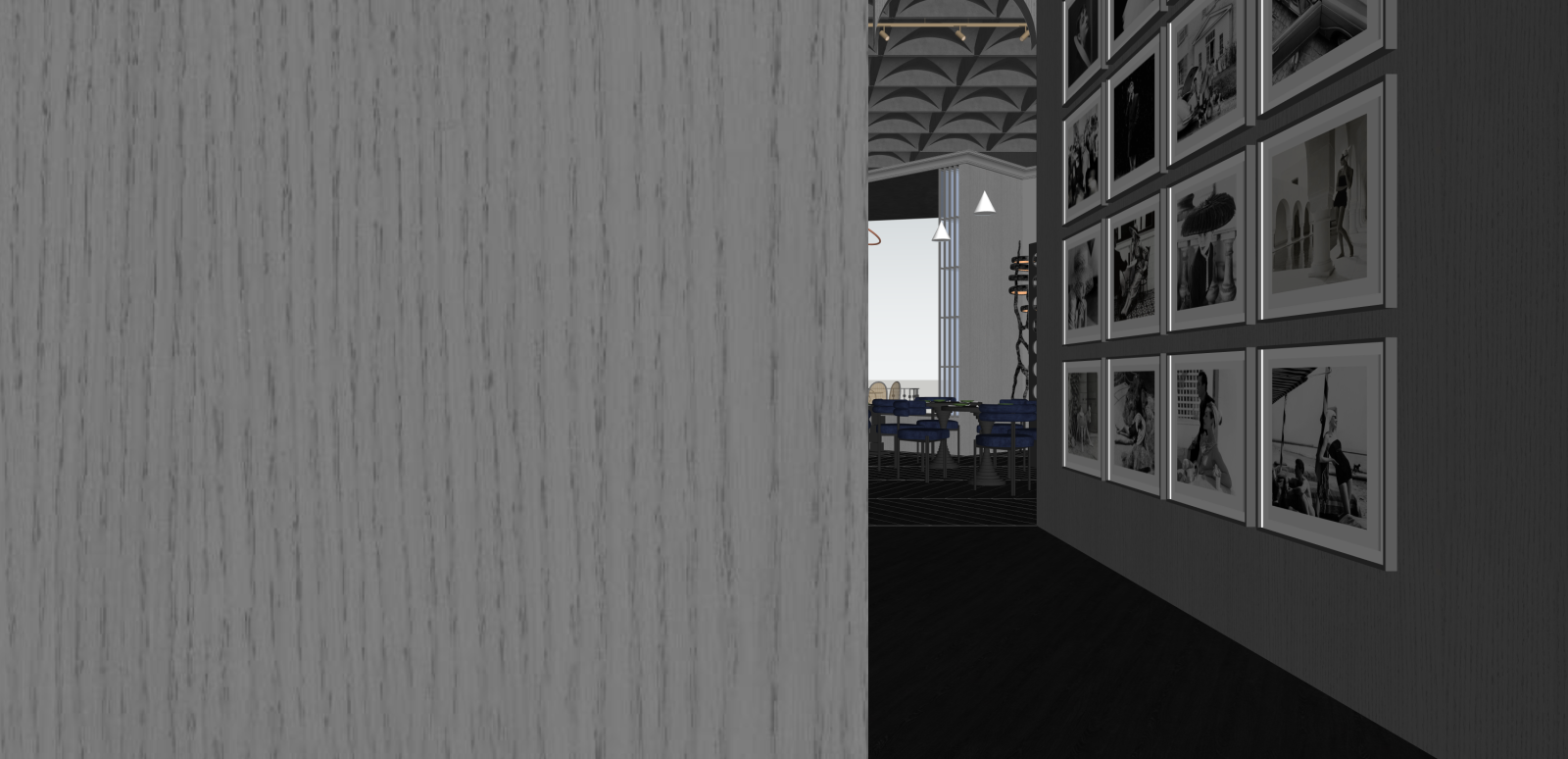 现代西餐厅SU模型下载【ID:1215987714】